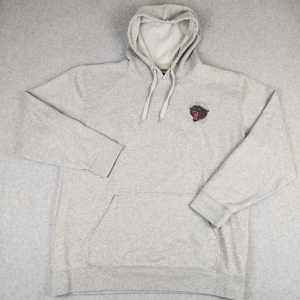 Vans Off The Wall Black Panther Graphic‎ Hoodie Mens XL Grey Pullover Sweatshirt